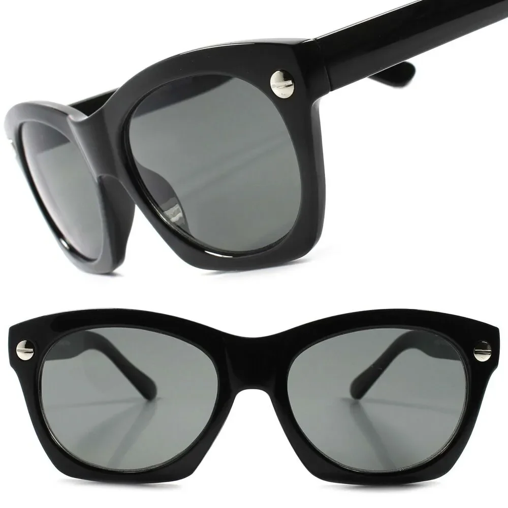 Vintage Retro Fashion 80s Mens Womens Black Large Oversized Square Sunglasses